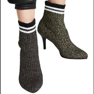 Stuart Weitzman Waverly B&W Ankle Sock Booties